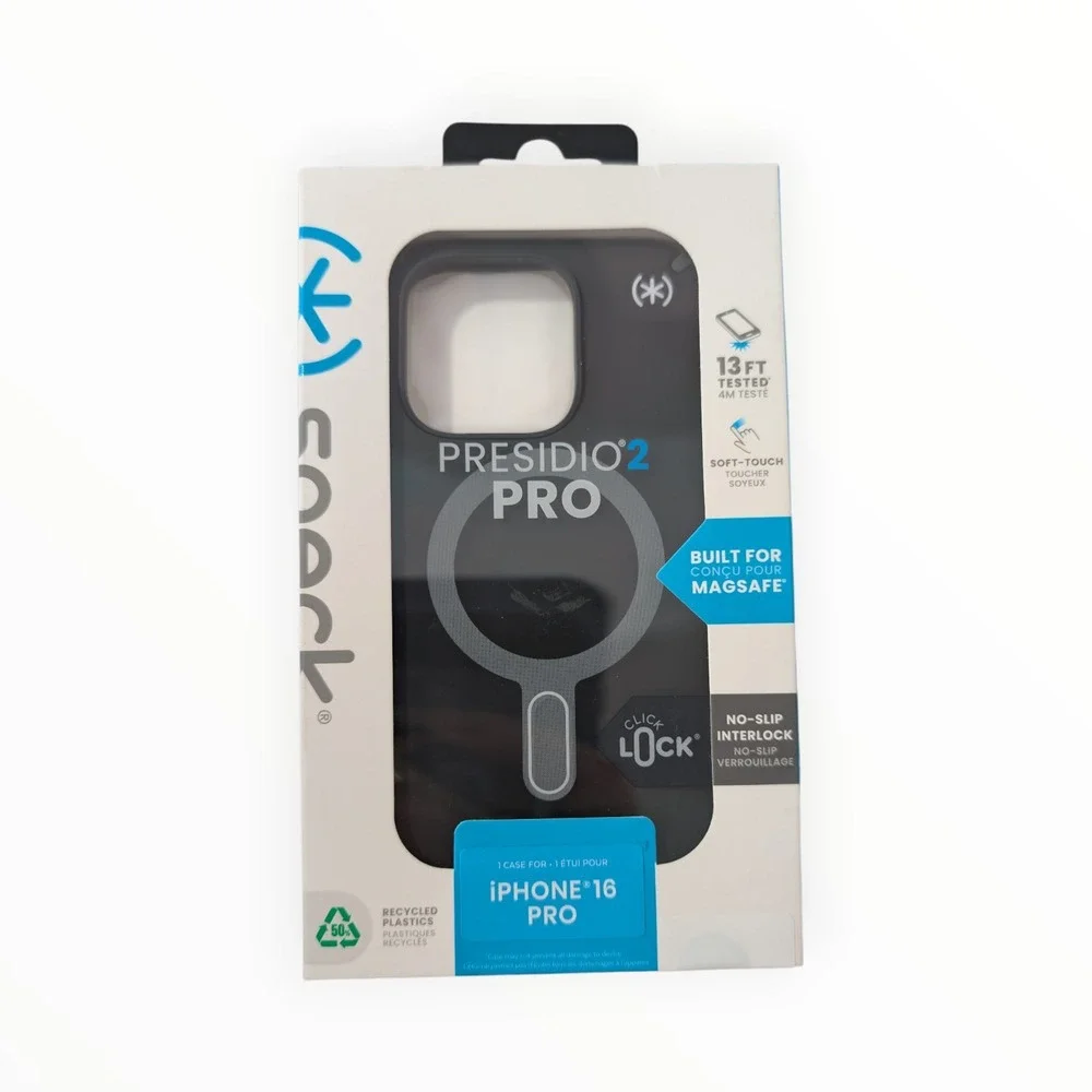 E2-O Speck Presidio2 Pro MagSafe w/ClickLock Case for iPhone 16 Pro‎ - Black
